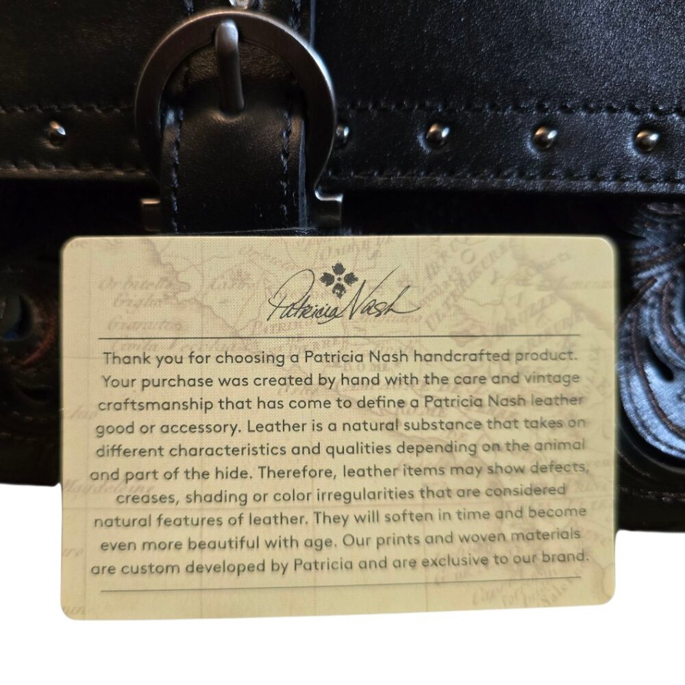 NWOT  -  Patricia Nash Montana Leather Maisie Small Black Leather Crossbody - Picture 12 of 13